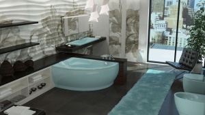 Ванна из искусственного камня Esse Flores 149*101,5(103) R