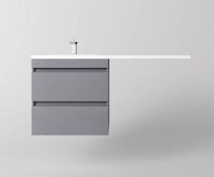   Тумба с раковиной Style Line Даллас Леон 120 L подвесная серая матовая под стиральную машину