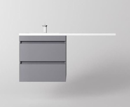   Тумба с раковиной Style Line Даллас Леон 120 L подвесная серая матовая под стиральную машину