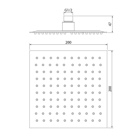 Душевая насадка верхняя квадратная, IDDIS, 00520SSi64