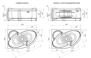 Акриловая ванна Vannesa Ирма 160х105 L комплект