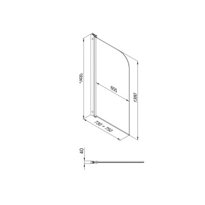 Штора на ванну Тритон "Соло" 75x140