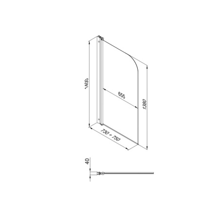 Штора на ванну Тритон "Соло" 75x140