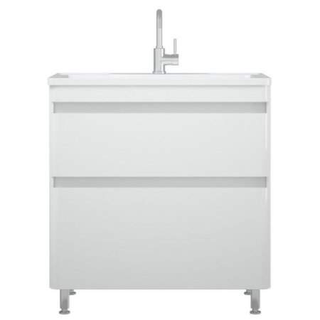 Тумба с раковиной Corozo Алабама 80 Z2 белый глянец напольная