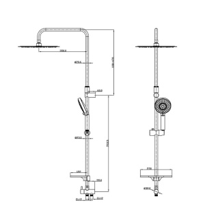 Душевой гарнитур с верхней лейкой, Mirro Plus, IDDIS, MRPSB5Fi76