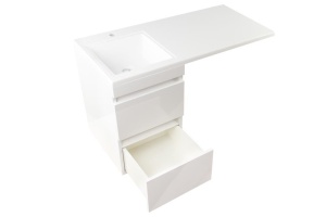 Тумба с раковиной Style Line Даллас 100 L Люкс подвесная белая под стиральную машину