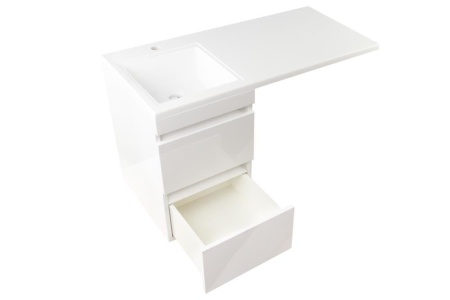 Тумба с раковиной Style Line Даллас 100 L Люкс подвесная белая под стиральную машину