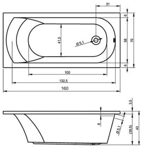 Акриловая ванна Riho Miami 160х70 комплект с экраном 