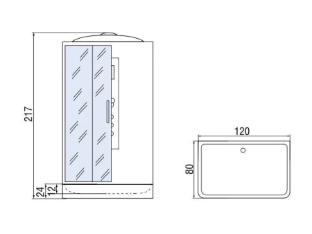 Душевая кабина River Vitim 120/80/24 ТН 120х80х217 L/R