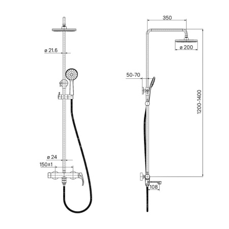 Смеситель с верхним душем, Joker, IDDIS, JOKSB1Fi06