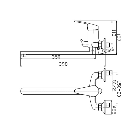Смеситель универсальный AVRORA Sky AV4030 с