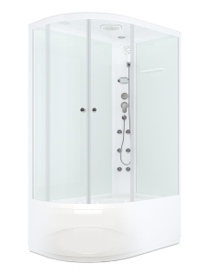 Душевая кабина Domani Spa Delight Slim high 128R с электрикой, высокий поддон 1200x800x2190 (бел. стенки, сатин. мат. стекла) DS01DS128RHWM10