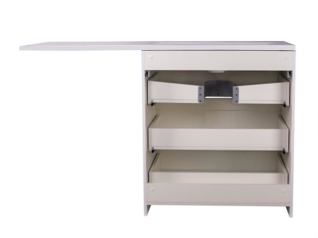 Тумба с раковиной Style Line Даллас 140 L Люкс напольная белая под стиральную машину 3 ящика