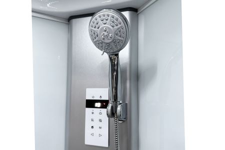 Душевая кабина RB 100HKST-WT (белое/прозрачное) стекло 6мм с хамамом 100х100х217