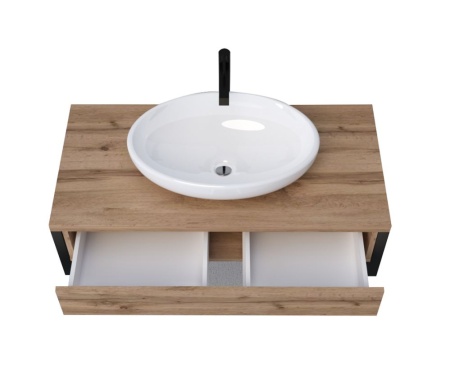 Тумба с раковиной 1Marka Grunge Loft 70П 1в.я дуб вотан (с отверстиями) (раковина Ringo 53*34 Cut)