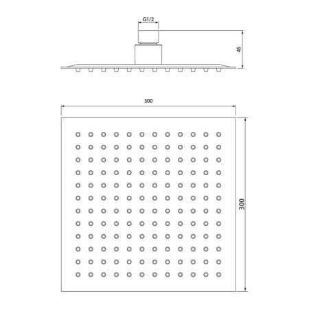 Душевая насадка верхняя квадратная, IDDIS, 00630SSi64