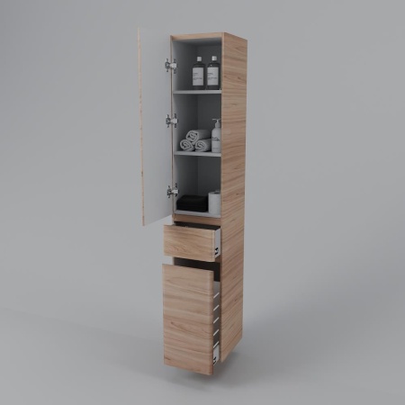 Пенал Style Line Атлантика 35 L с бельевой корзиной ясень перламутр