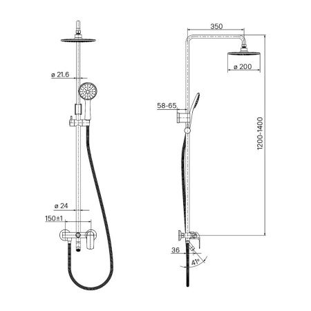 Смеситель с верхним душем, Chip, IDDIS, CHISB1Fi06