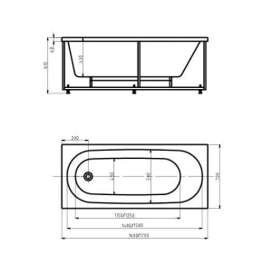 Акриловая ванна Aquatek Оберон 160х70 слив слева полный комплект с экраном