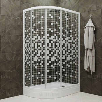 Душевое Ограждение Коралл 120*80 А Правое низкий поддон стекло мозаика