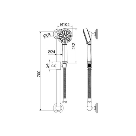 Душевой гарнитур, бронза, Oldie, IDDIS, OLD3F70i16