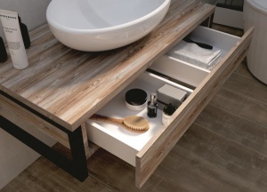 Тумба с раковиной 1Marka Grunge Loft 80П 1в.я дуб намибия (без отверстий) (раковина Ringo 53*34 Cut)