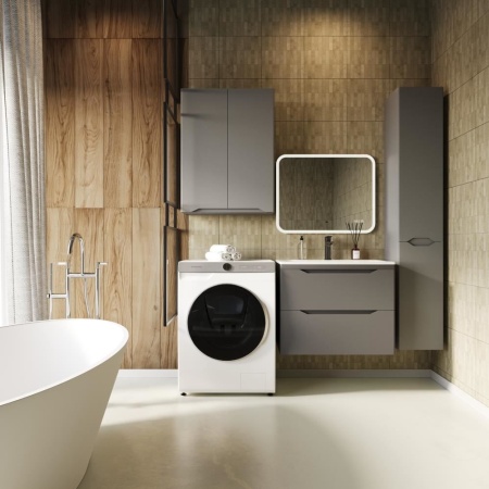 Тумба с раковиной Style Line Марелла Люкс 70 подвесная серая матовая