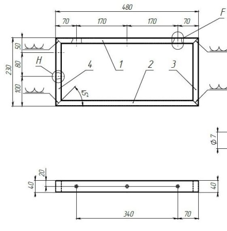 Столешница с раковиной 1Marka Grunge Loft 100 дуб вотан с раковиной (раковина Ringo 53*34 Cut)