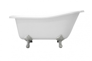 Ванна из искусственного камня Эстет Царская 150х73 ножки хром ,золото,бронза,(комплект) с ножками и сливом