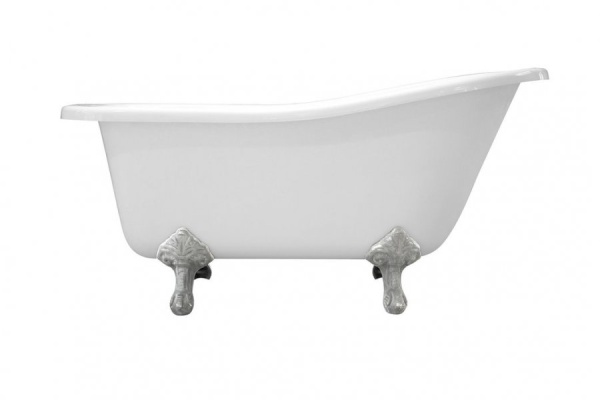 Ванна из искусственного камня Эстет Царская 150х73 ножки хром ,золото,бронза,(комплект) с ножками и сливом