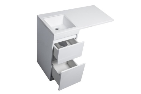 Тумба с раковиной Style Line Даллас 100 L Люкс напольная белая под стиральную машину