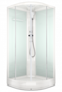 Душевая кабина Domani Spa Delight 110 Slim без электрики, низкий поддон 1000x1000x2180 (бел. стенки, сатин мат. стекла) DS01DS110LWM00 