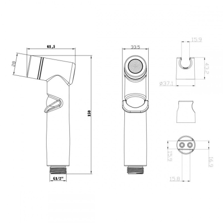Комплект для биде Lemark LM8088BL с гигиеническим душем