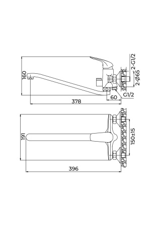 Смеситель универсальный AVRORA Glade AV3033 с