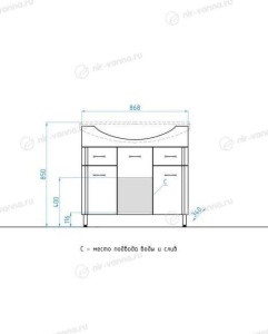 Тумба с раковиной Style Line Эко Стандарт №26 90