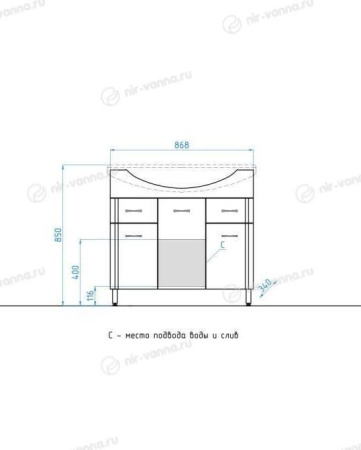 Тумба с раковиной Style Line Эко Стандарт №26 90