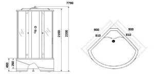 Душевая кабина Niagara Luxe 7790W 90х90х220