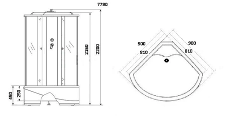 Душевая кабина Niagara Luxe 7790W 90х90х220