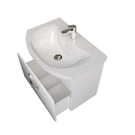 Тумба с раковиной 1Marka Вита 65П белый глянец