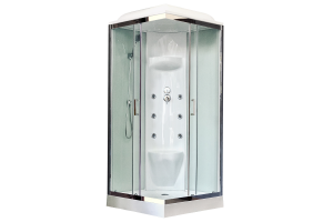 Душевая кабина RB 90HP7-WT-CH (белое/прозрачное) 90x90x217 профиль хром 