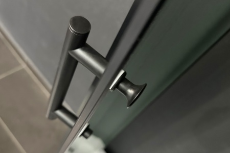 Душевая кабина Practic RB 90BK1-M-BL (матовое) 90x90x217 задняя стенка акриловая  профиль черный 