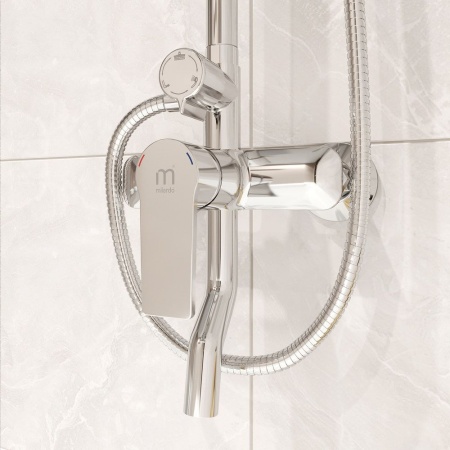 Смеситель с верхним душем, Helic, Milardo, HELSB1FM06