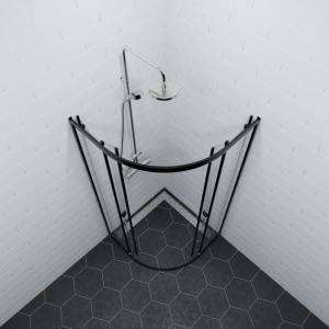 Душевой уголок "Альфа-Блэк", без поддона 1000x1000x1850