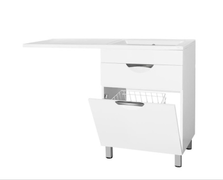 Тумба с раковиной Style Line Жасмин 120 R с бельевой корзиной под стиральную машину