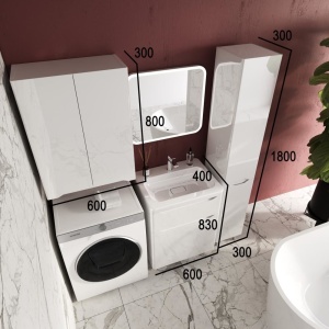 Тумба с раковиной Style Line Марелла Люкс 60 напольная белый глянец