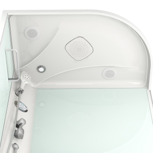 Душевая кабина Domani Spa Delight Slim high 128R с электрикой, высокий поддон 1200x800x2190 (бел. стенки, сатин. мат. стекла) DS01DS128RHWM10