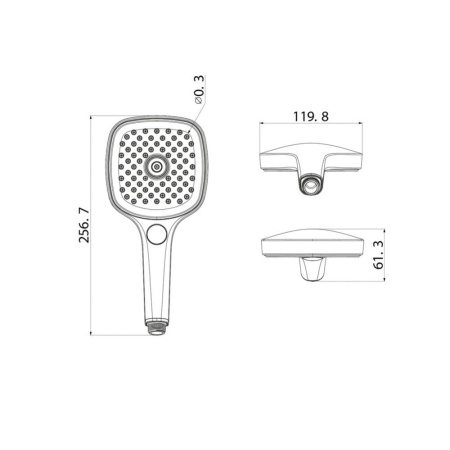 Лейка для душа, черная, Slide, IDDIS, SLI3F0Bi18