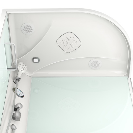 Душевая кабина Domani Spa Delight Slim high 128R с электрикой, высокий поддон 1200x800x2190 (бел. стенки, сатин. мат. стекла) DS01DS128RHWM10