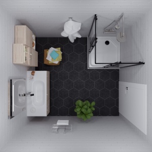 Душевой уголок "Вента-Блэк", без поддона 800x800x1850