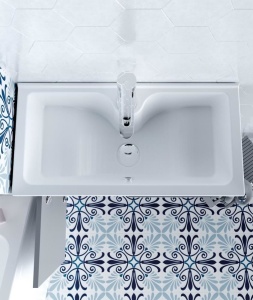 Тумба с раковиной 1Marka Mira 60Н 2д. белый глянец